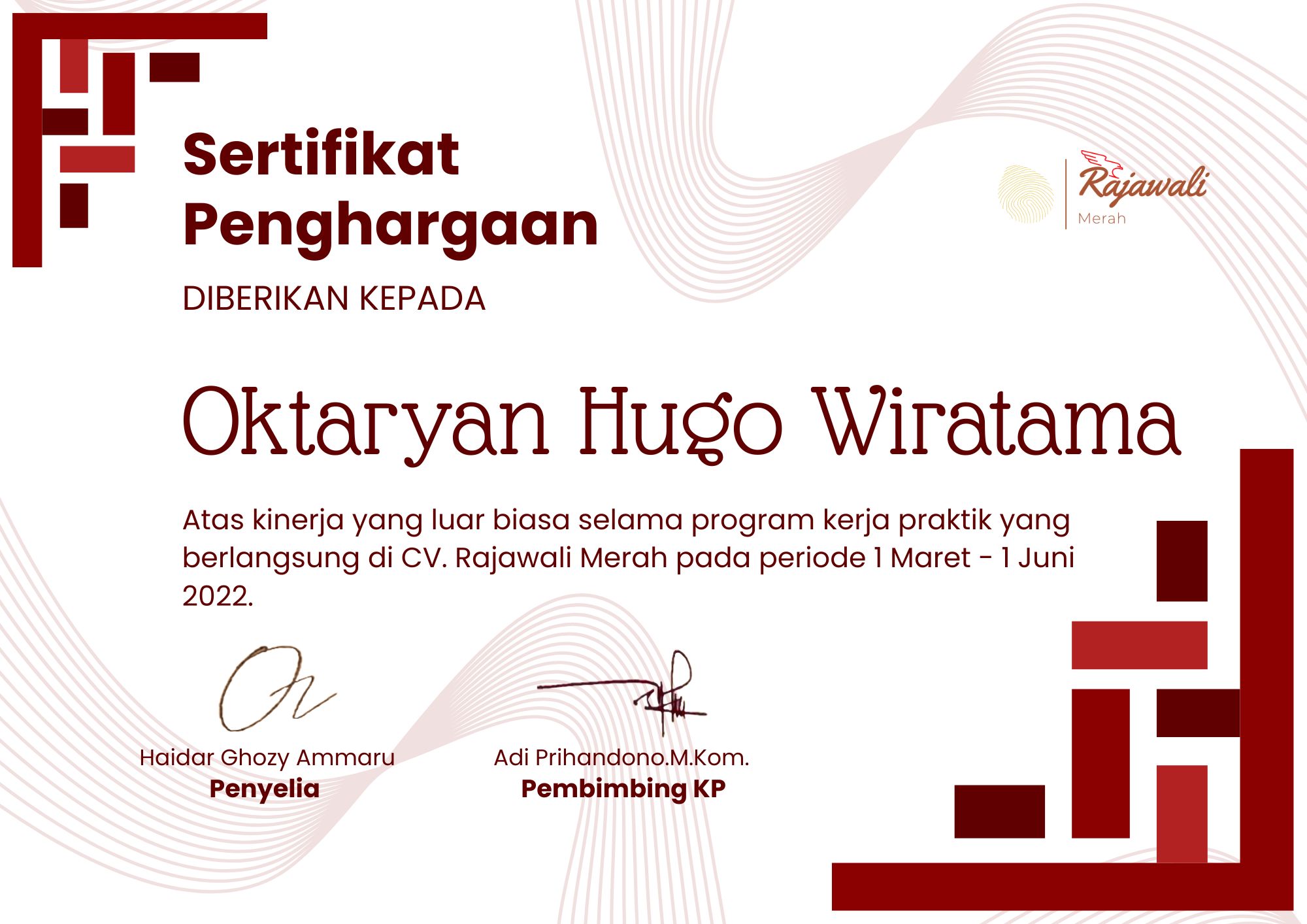 Certificate of Internship Completion